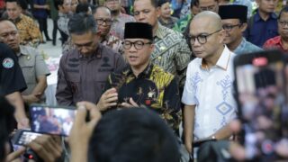 Mendes Yandri Susanto, Saat Menghadiri Penandatanganan Kerja Sama Pengelolaan Keuangan Desa antara Wali Kota/Bupati dan Kajari se-Provinsi Lampung di Kota Metro, Kamis (14/8/2025).
